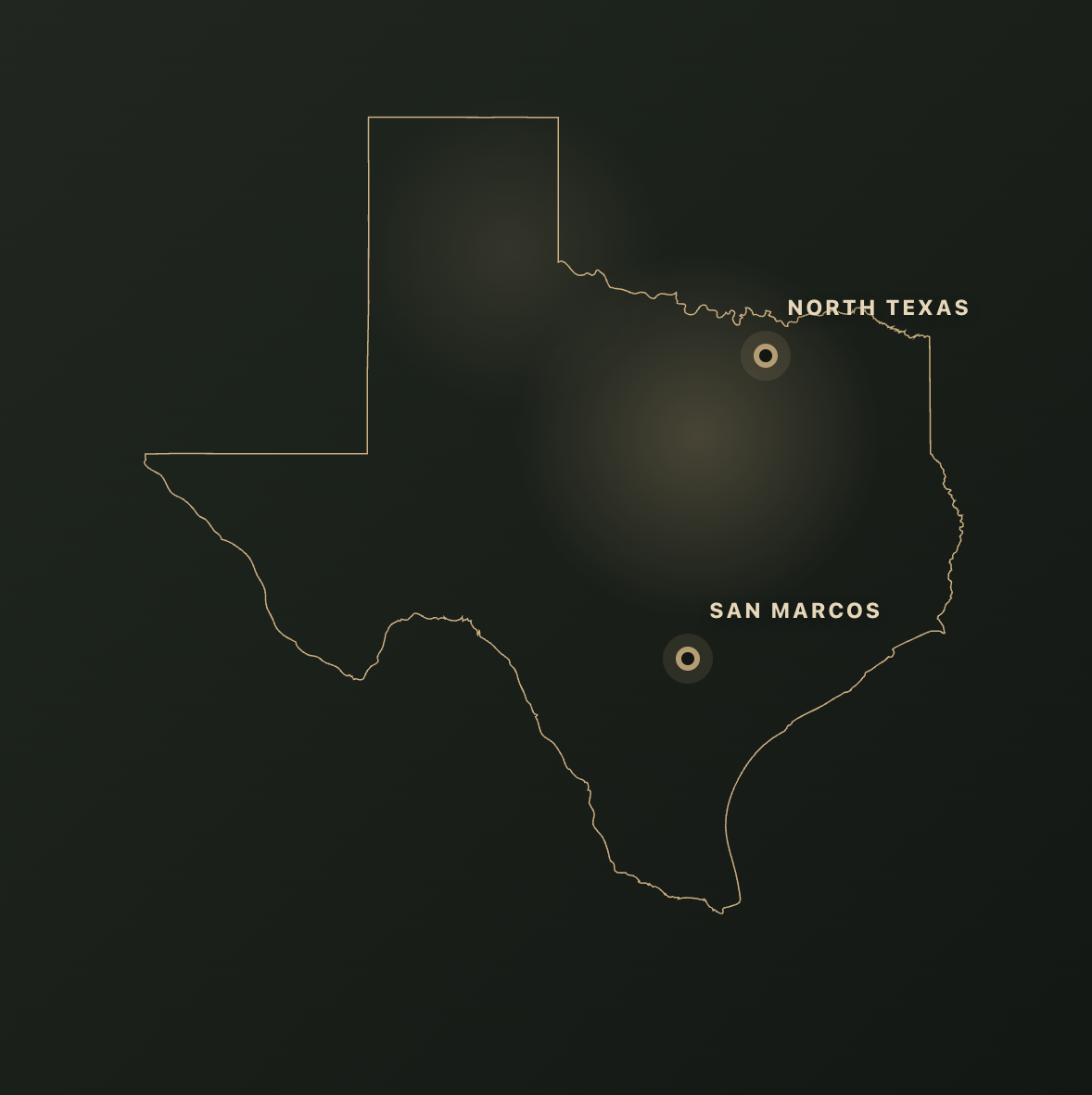 Outline map of the state of Texas